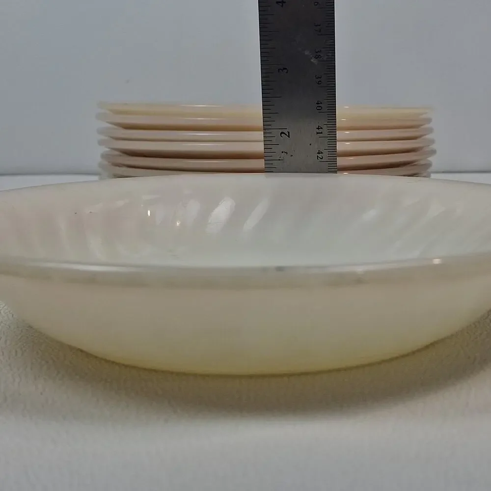 Fire-King Swirl Dinnerware Dinner Plate Ivory 7.5